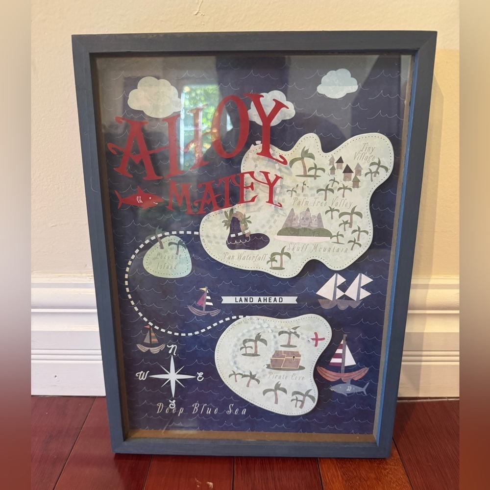 Target Nautical 'Ahoy Matey' Wall Art in Blue and Red